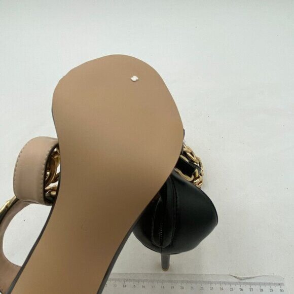 FSJ Women T-Straps High Heel Sandals Golden Chains Open Toe Ankle Straps - Picture 6 of 8